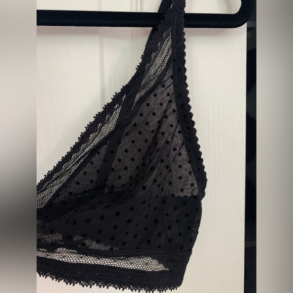 Monoprix Lace Bra with Velvet Polka Dot Detail - Picture 2 of 6